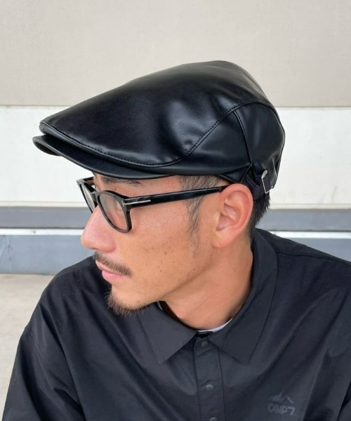 Right-on（ライトオン）の「【PLUS ONE】ＰＵハンチングキャップ（ハンチング/ベレー帽・メンズ・ブラウン/ブラック・フリー）」の2枚目の写真