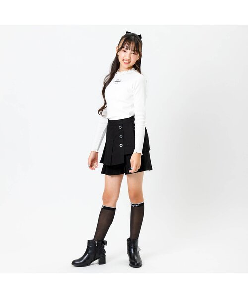 algy（アルジー）の「バックリボンロゴ刺繍ブーツ（ブーツ・キッズ・ブラック/アイボリー・20/24/23/21/22）」の3枚目の写真