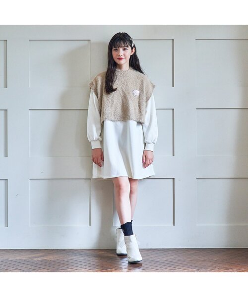 algy（アルジー）の「バックリボンロゴ刺繍ブーツ（ブーツ・キッズ・ブラック/アイボリー・20/24/23/21/22）」の11枚目の写真