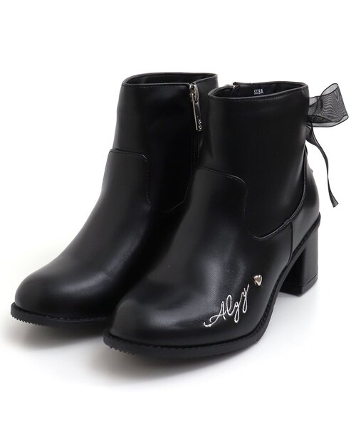 algy（アルジー）の「バックリボンロゴ刺繍ブーツ（ブーツ・キッズ・ブラック/アイボリー・20/24/23/21/22）」の6枚目の写真