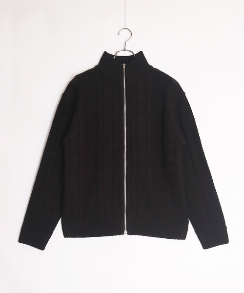 セール】アラン柄 ダブルジップ ハイネックドライバーズニット（ニット