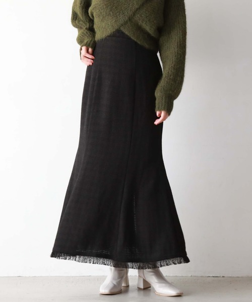 archives（アルシーヴ）の「ツイードフリンジマーメイドスカート（スカート・レディース・チャコールグレー/アイボリー/ブラック・MEDIUM）」の3枚目の写真