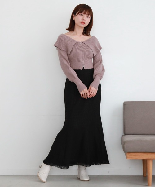 archives（アルシーヴ）の「ツイードフリンジマーメイドスカート（スカート・レディース・チャコールグレー/アイボリー/ブラック・MEDIUM）」の17枚目の写真