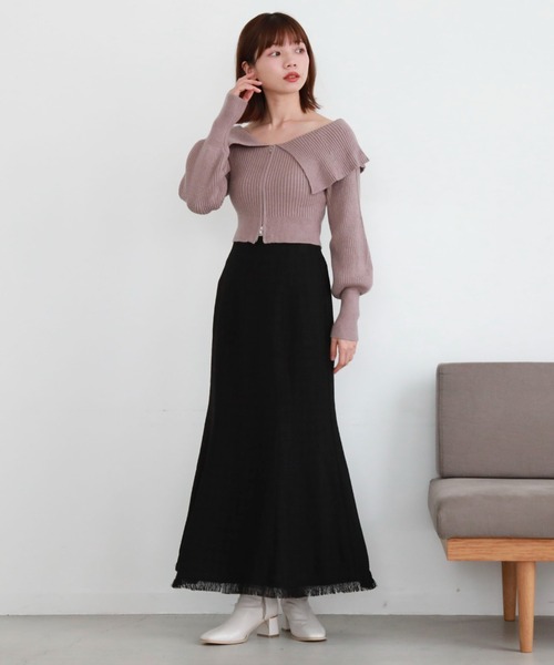 archives（アルシーヴ）の「ツイードフリンジマーメイドスカート（スカート・レディース・チャコールグレー/アイボリー/ブラック・MEDIUM）」の18枚目の写真