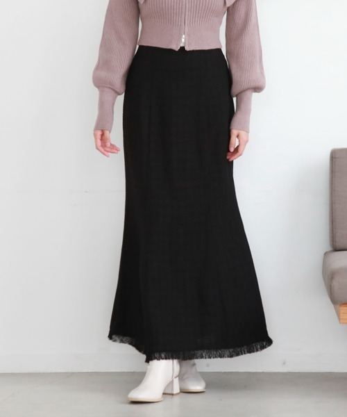 archives（アルシーヴ）の「ツイードフリンジマーメイドスカート（スカート・レディース・チャコールグレー/アイボリー/ブラック・MEDIUM）」の12枚目の写真