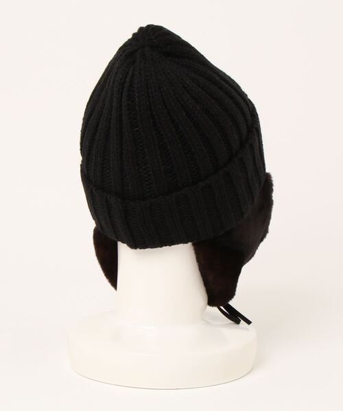 polcadot（ポルカドット）の「EARCOVER HUNTING／イヤーカバーファー裏ボアワッチ（ニットキャップ/ビーニー・レディース・ブラック/アイボリー/ベージュ/グレー・FREE）」の5枚目の写真