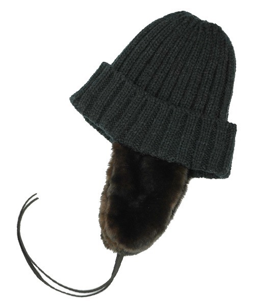 polcadot（ポルカドット）の「EARCOVER HUNTING／イヤーカバーファー裏ボアワッチ（ニットキャップ/ビーニー・レディース・ブラック/アイボリー/ベージュ/グレー・FREE）」の16枚目の写真