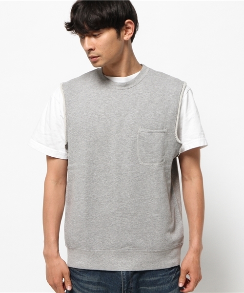 OUTLET（アウトレット）の「【Ciaopanic】裏毛カットオフベスト（ベスト・メンズ・ホワイト/グレー・LARGE/MEDIUM）」の3枚目の写真