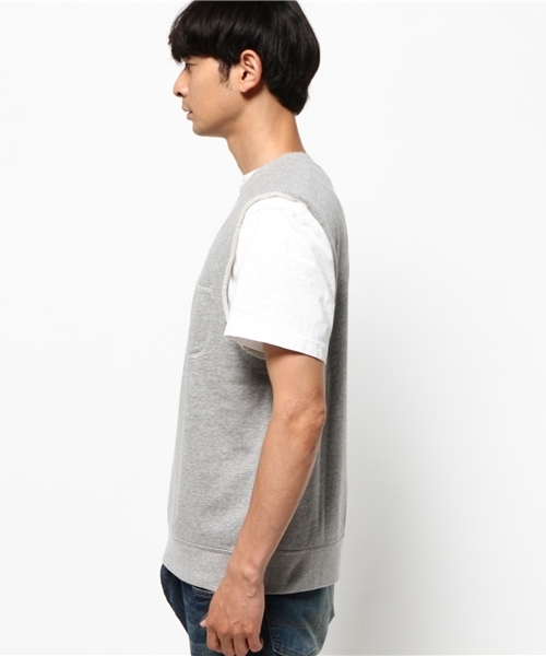 OUTLET（アウトレット）の「【Ciaopanic】裏毛カットオフベスト（ベスト・メンズ・ホワイト/グレー・LARGE/MEDIUM）」の4枚目の写真