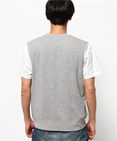 OUTLET（アウトレット）の「【Ciaopanic】裏毛カットオフベスト（ベスト・メンズ・ホワイト/グレー・LARGE/MEDIUM）」の5枚目の写真