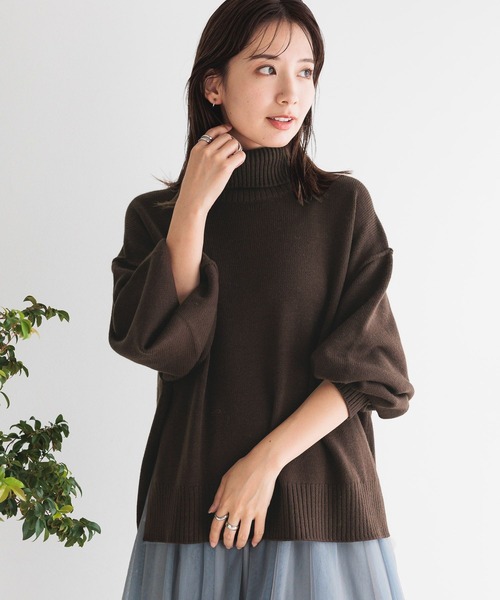 LEPSIM（レプシィム）の「7ゲージタートルプルオーバー　183616（ニット/セーター・レディース・アイボリー/ダークブラウン/ライトブルー/ブラック/レッド・FREE）」の3枚目の写真