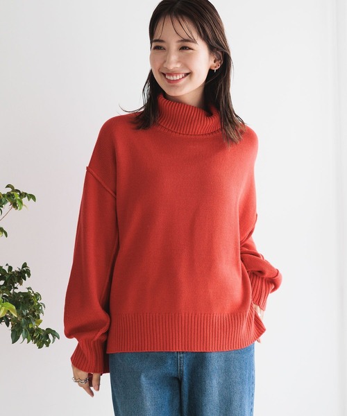 LEPSIM（レプシィム）の「7ゲージタートルプルオーバー　183616（ニット/セーター・レディース・アイボリー/ダークブラウン/ライトブルー/ブラック/レッド・FREE）」の5枚目の写真