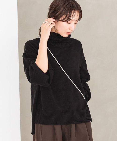 LEPSIM（レプシィム）の「7ゲージタートルプルオーバー　183616（ニット/セーター・レディース・アイボリー/ダークブラウン/ライトブルー/ブラック/レッド・FREE）」の14枚目の写真