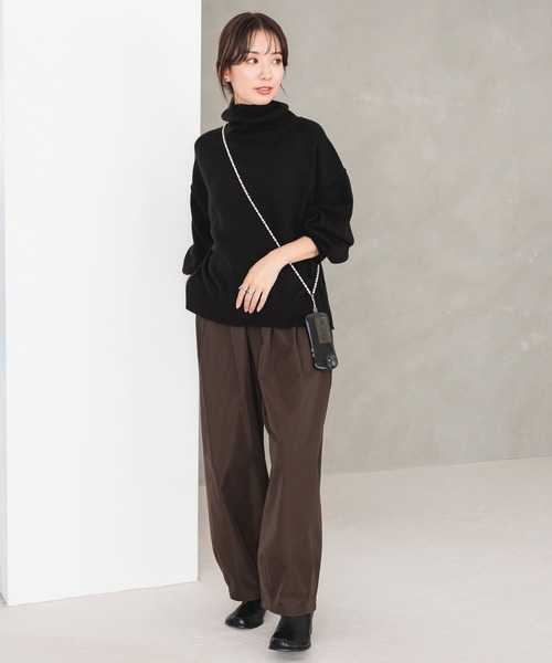 LEPSIM（レプシィム）の「7ゲージタートルプルオーバー　183616（ニット/セーター・レディース・アイボリー/ダークブラウン/ライトブルー/ブラック/レッド・FREE）」の18枚目の写真