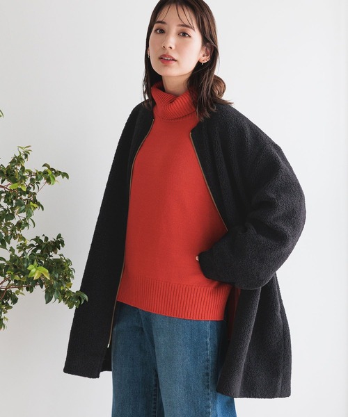 LEPSIM（レプシィム）の「7ゲージタートルプルオーバー　183616（ニット/セーター・レディース・アイボリー/ダークブラウン/ライトブルー/ブラック/レッド・FREE）」の21枚目の写真