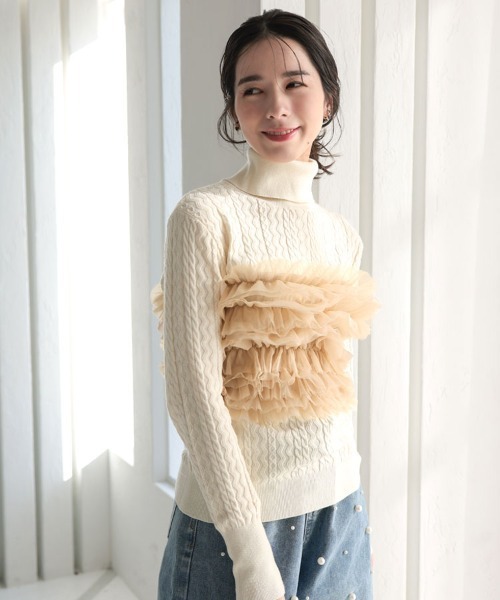 DONOBAN（ドノバン）の「チュールビスチェ（ベスト・レディース・ブラック/グレー/ベージュ・F）」の3枚目の写真