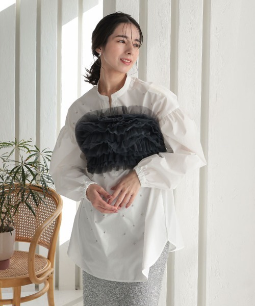 DONOBAN（ドノバン）の「チュールビスチェ（ベスト・レディース・ブラック/グレー/ベージュ・F）」の12枚目の写真