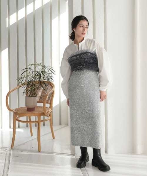 DONOBAN（ドノバン）の「チュールビスチェ（ベスト・レディース・ブラック/グレー/ベージュ・F）」の13枚目の写真