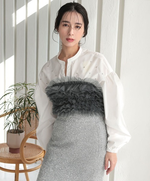 DONOBAN（ドノバン）の「チュールビスチェ（ベスト・レディース・ブラック/グレー/ベージュ・F）」の14枚目の写真