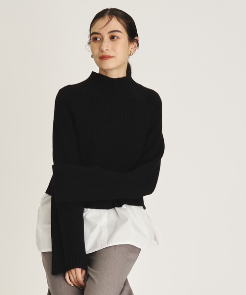 OPAQUE.CLIP(オペークドットクリップ)の「◆≪ヒルナンデス!で紹介≫ ツインセット/ミドルゲージショートニット×タンクトップ【洗濯機洗い可】(その他トップス・レディース・ブラック/オレンジ/グレー・36/38/40/42)」の4枚目の写真