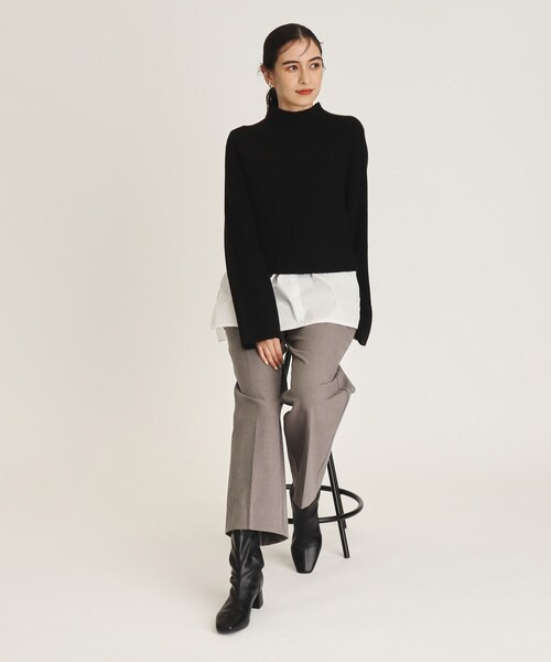 OPAQUE.CLIP(オペークドットクリップ)の「◆≪ヒルナンデス!で紹介≫ ツインセット/ミドルゲージショートニット×タンクトップ【洗濯機洗い可】(その他トップス・レディース・ブラック/オレンジ/グレー・36/38/40/42)」の5枚目の写真