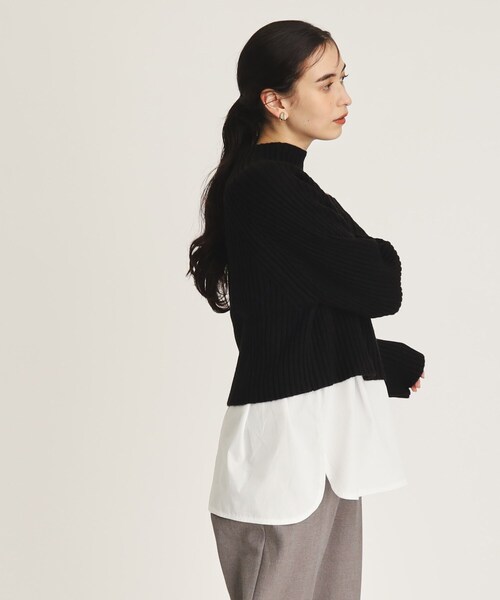 OPAQUE.CLIP(オペークドットクリップ)の「◆≪ヒルナンデス!で紹介≫ ツインセット/ミドルゲージショートニット×タンクトップ【洗濯機洗い可】(その他トップス・レディース・ブラック/オレンジ/グレー・36/38/40/42)」の6枚目の写真