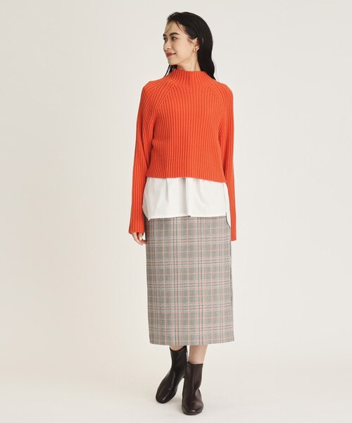 OPAQUE.CLIP(オペークドットクリップ)の「◆≪ヒルナンデス!で紹介≫ ツインセット/ミドルゲージショートニット×タンクトップ【洗濯機洗い可】(その他トップス・レディース・ブラック/オレンジ/グレー・36/38/40/42)」の8枚目の写真