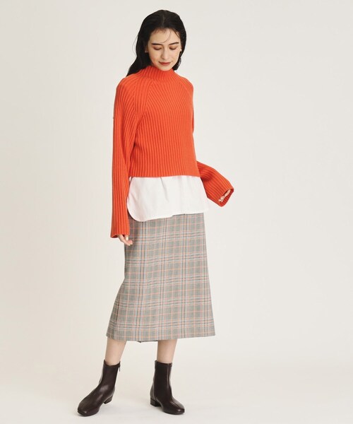 OPAQUE.CLIP(オペークドットクリップ)の「◆≪ヒルナンデス!で紹介≫ ツインセット/ミドルゲージショートニット×タンクトップ【洗濯機洗い可】(その他トップス・レディース・ブラック/オレンジ/グレー・36/38/40/42)」の9枚目の写真