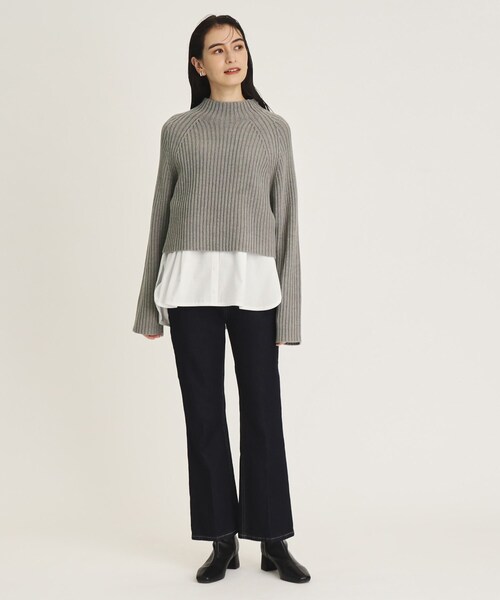 OPAQUE.CLIP(オペークドットクリップ)の「◆≪ヒルナンデス!で紹介≫ ツインセット/ミドルゲージショートニット×タンクトップ【洗濯機洗い可】(その他トップス・レディース・ブラック/オレンジ/グレー・36/38/40/42)」の11枚目の写真