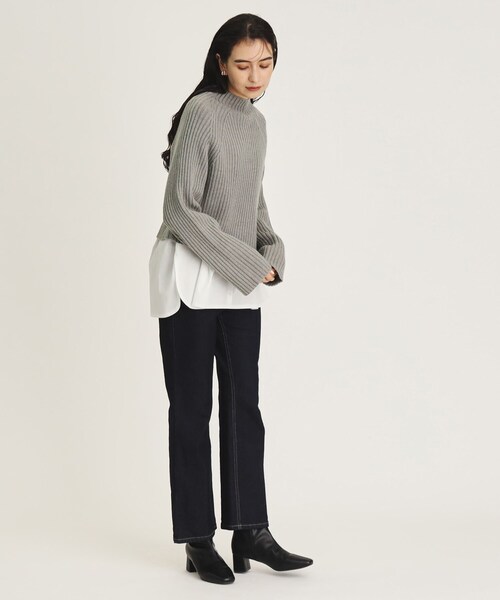 OPAQUE.CLIP(オペークドットクリップ)の「◆≪ヒルナンデス!で紹介≫ ツインセット/ミドルゲージショートニット×タンクトップ【洗濯機洗い可】(その他トップス・レディース・ブラック/オレンジ/グレー・36/38/40/42)」の12枚目の写真