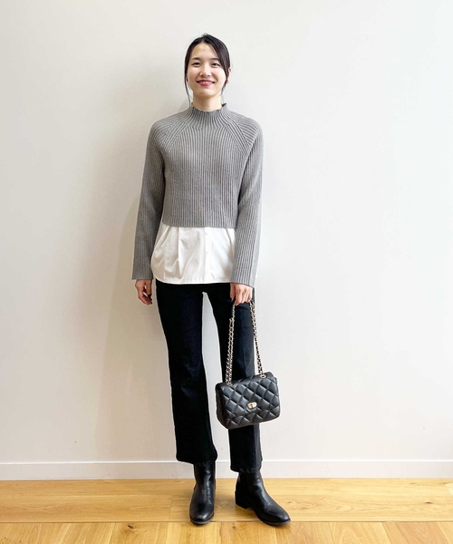 OPAQUE.CLIP(オペークドットクリップ)の「◆≪ヒルナンデス!で紹介≫ ツインセット/ミドルゲージショートニット×タンクトップ【洗濯機洗い可】(その他トップス・レディース・ブラック/オレンジ/グレー・36/38/40/42)」の14枚目の写真