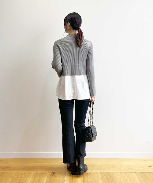 OPAQUE.CLIP(オペークドットクリップ)の「◆≪ヒルナンデス!で紹介≫ ツインセット/ミドルゲージショートニット×タンクトップ【洗濯機洗い可】(その他トップス・レディース・ブラック/オレンジ/グレー・36/38/40/42)」の16枚目の写真