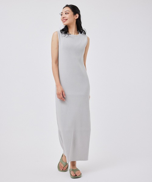 NERGY（ナージー）の「スポンジニットリブワンピース（ワンピース・レディース・ラベンダー/スミクロ/ベージュ/ライトグレー・FREE）」の3枚目の写真