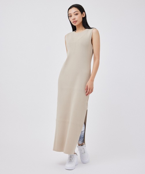 NERGY（ナージー）の「スポンジニットリブワンピース（ワンピース・レディース・ラベンダー/スミクロ/ベージュ/ライトグレー・FREE）」の19枚目の写真