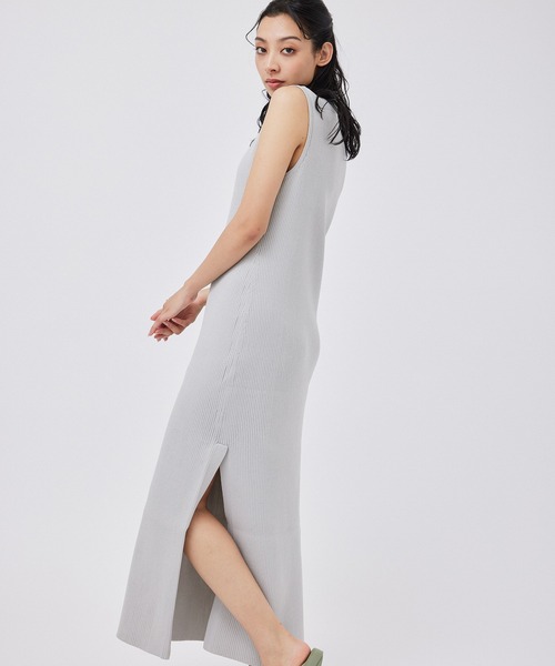 NERGY（ナージー）の「スポンジニットリブワンピース（ワンピース・レディース・ラベンダー/スミクロ/ベージュ/ライトグレー・FREE）」の14枚目の写真