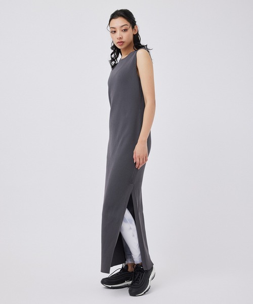 NERGY（ナージー）の「スポンジニットリブワンピース（ワンピース・レディース・ラベンダー/スミクロ/ベージュ/ライトグレー・FREE）」の9枚目の写真