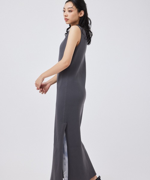 NERGY（ナージー）の「スポンジニットリブワンピース（ワンピース・レディース・ラベンダー/スミクロ/ベージュ/ライトグレー・FREE）」の12枚目の写真