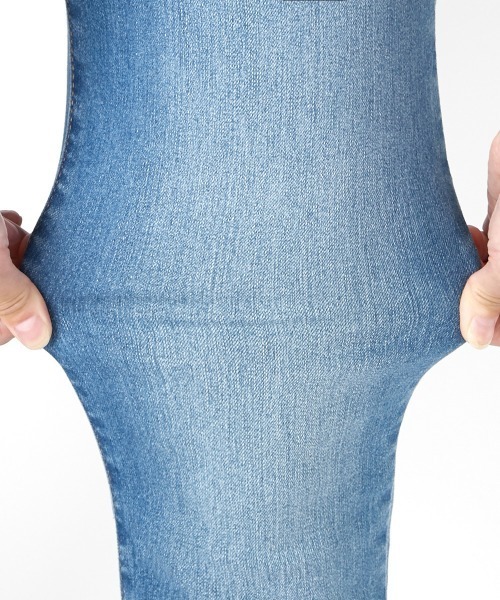 小さいサイズ ゆるフィットデニムパンツ ストレッチジーンズ 低