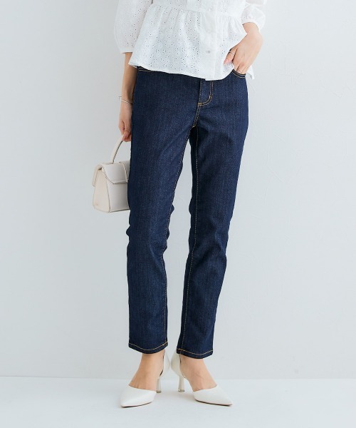 Petitjo(プッチージョ)の「小さいサイズ ゆるフィットデニムパンツ ストレッチジーンズ 低身長さん・小柄女性 (美人百花5月号掲載)(デニムパンツ・レディース・ネイビー/ブルー系・PL/PSS/PS/PM)」の22枚目の写真