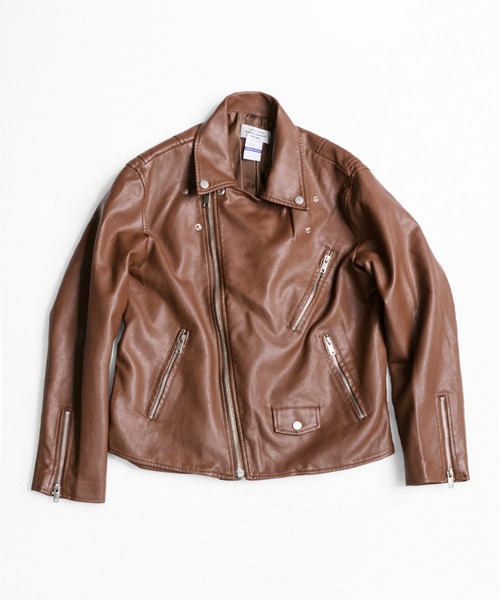 CALIFORNIA OUTFITTERS(カリフォルニア アウトフィッターズ)の「2-9E69 PUレザー ダブル ライダース ジャケット 【CALIFORNIA OUTFITTERS(カリフォルニア アウトフィッターズ) -】(ライダースジャケット・メンズ・ブルー/ブラウン/ブラック/カーキ/アイボリー・M/XL/L)」の6枚目の写真