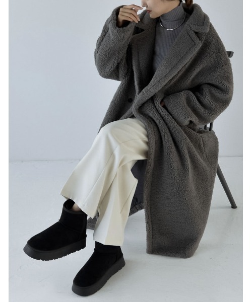 Re:EDIT（リエディ）の「[大きいサイズ有]厚底ショートムートンブーツ（ブーツ・レディース・アイボリー/キャメル/ブラック/ベージュ・MEDIUM/SMALL/XX-LARGE/X-LARGE/LARGE）」の10枚目の写真