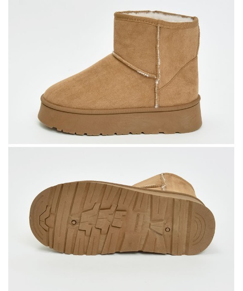 Re:EDIT（リエディ）の「[大きいサイズ有]厚底ショートムートンブーツ（ブーツ・レディース・アイボリー/キャメル/ブラック/ベージュ・MEDIUM/SMALL/XX-LARGE/X-LARGE/LARGE）」の18枚目の写真