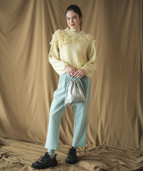 COMMRE（コムル）の「ループニットプルオーバー（ニット/セーター・レディース・ブラウン/ピンク/アイボリー・FREE）」の7枚目の写真