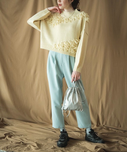 COMMRE（コムル）の「ループニットプルオーバー（ニット/セーター・レディース・ブラウン/ピンク/アイボリー・FREE）」の12枚目の写真