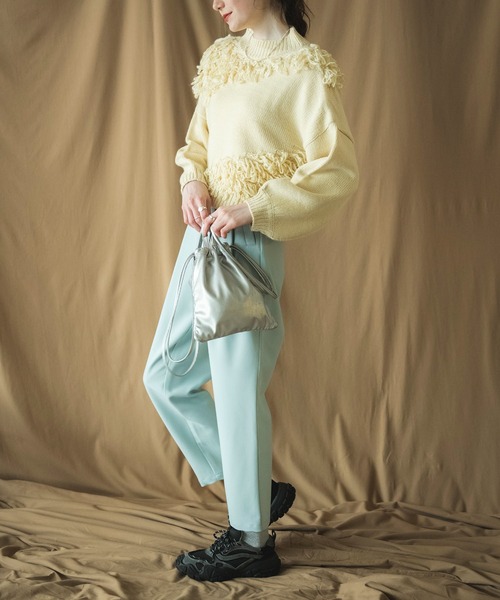 COMMRE（コムル）の「ループニットプルオーバー（ニット/セーター・レディース・ブラウン/ピンク/アイボリー・FREE）」の13枚目の写真