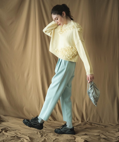 COMMRE（コムル）の「ループニットプルオーバー（ニット/セーター・レディース・ブラウン/ピンク/アイボリー・FREE）」の9枚目の写真