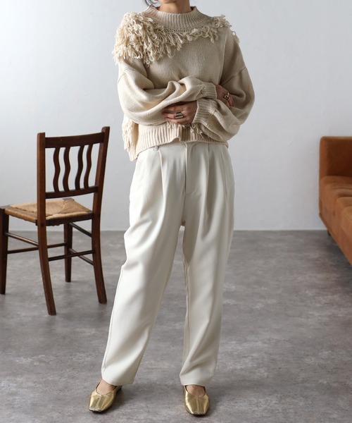 COMMRE（コムル）の「ループニットプルオーバー（ニット/セーター・レディース・ブラウン/ピンク/アイボリー・FREE）」の22枚目の写真