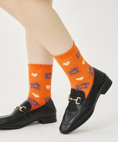 MILKFED.（ミルクフェド）の「BLOCK LOGO SOCKS（ソックス/靴下・レディース・ホワイト/ブラック/ブルー/オレンジ・ONE SIZE）」の10枚目の写真