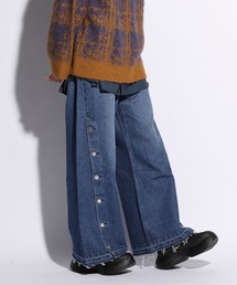 HARE | サイドボタンワイドデニムパンツ(HARE)(デニムパンツ)