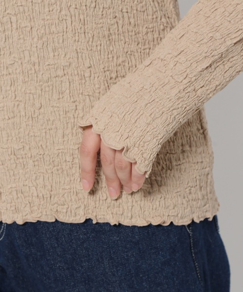 mysty woman（ミスティウーマン）の「シャーリングハイネックプルオーバー　997010（Tシャツ/カットソー・レディース・アイボリー/ブラック/ライトベージュ・FREE）」の19枚目の写真